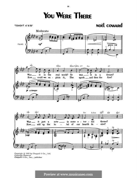 You Were There by N. Coward - sheet music on MusicaNeo