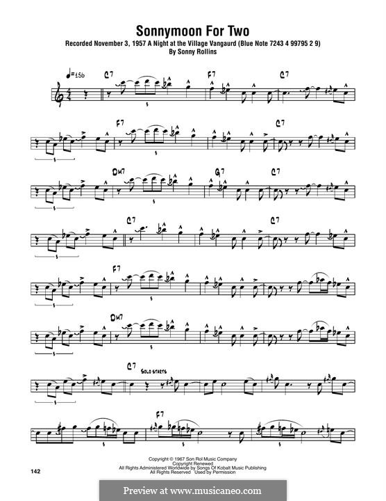 Sonnymoon for Two by S. Rollins - sheet music on MusicaNeo