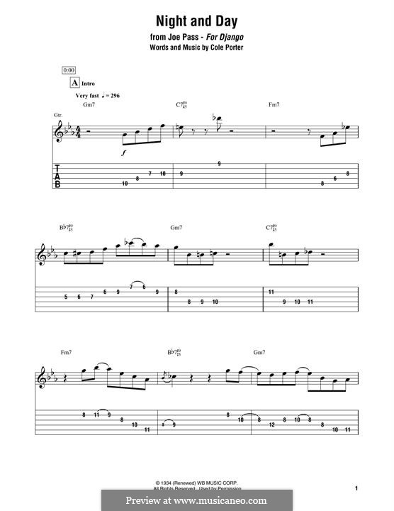 Night and Day (Frank Sinatra) by C. Porter - sheet music on MusicaNeo