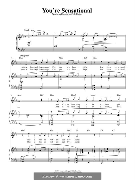 You're Sensational (Frank Sinatra) by C. Porter - sheet music on MusicaNeo