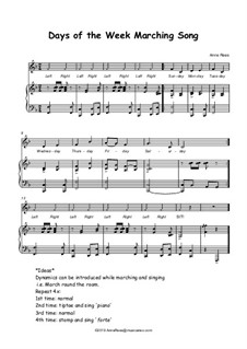 Days of the Week Marching Song by A. Rees - sheet music on MusicaNeo