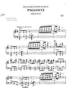 Qual fiamma - Stridono lassu, From 'Pagliacci' sheet music for soprano and  piano