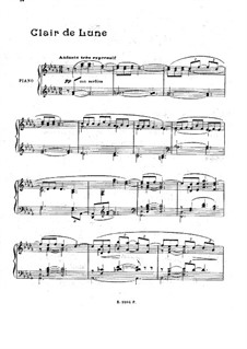 No.3 Clair de lune, for Piano (Suite Bergamasque, L.75) by C. Debussy ...