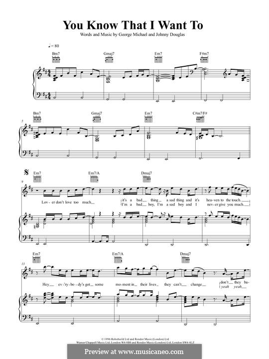 You Know That I Want To by G. Michael - sheet music on MusicaNeo