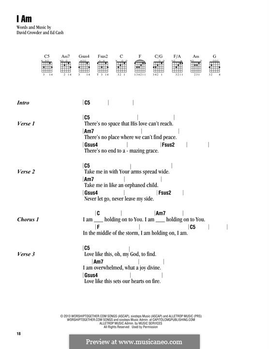 I Am (Crowder) by E. Cash, D. Crowder - sheet music on MusicaNeo