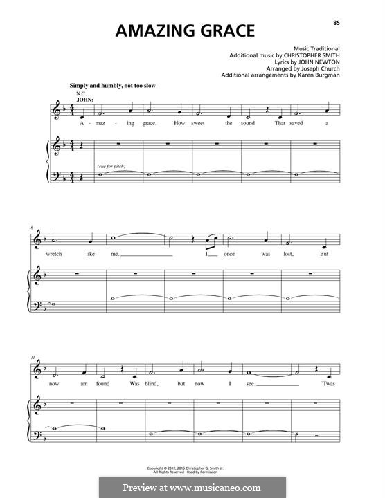 Amazing Grace by C. Smith - sheet music on MusicaNeo