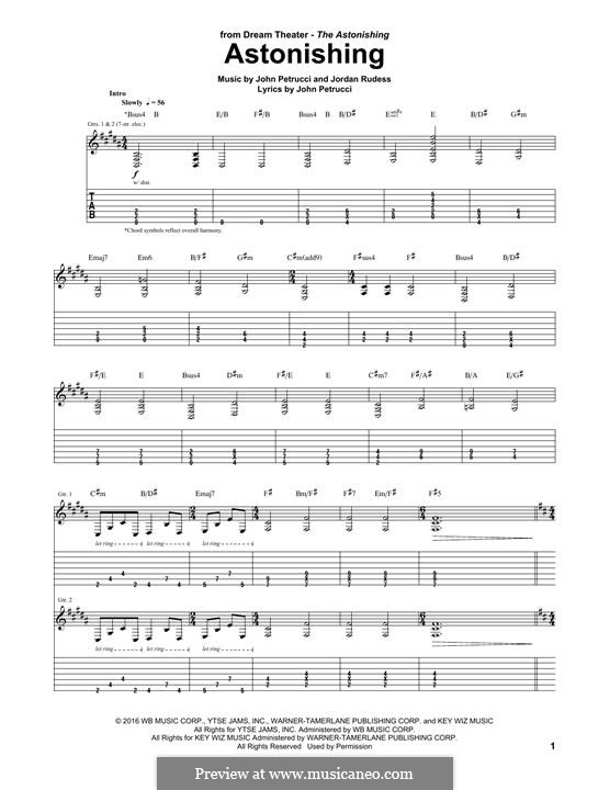 Astonishing (Dream Theater) by J. Petrucci - sheet music on MusicaNeo