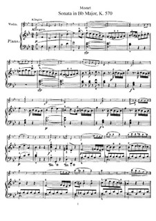 Sonata For Piano No.17 In B Flat Major, K.570 By W.A. Mozart On MusicaNeo