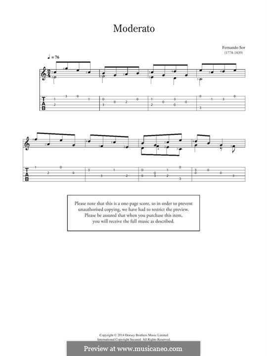 Moderato by F. Sor - sheet music on MusicaNeo