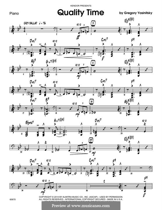 Quality Time by G. Yasinitsky - sheet music on MusicaNeo