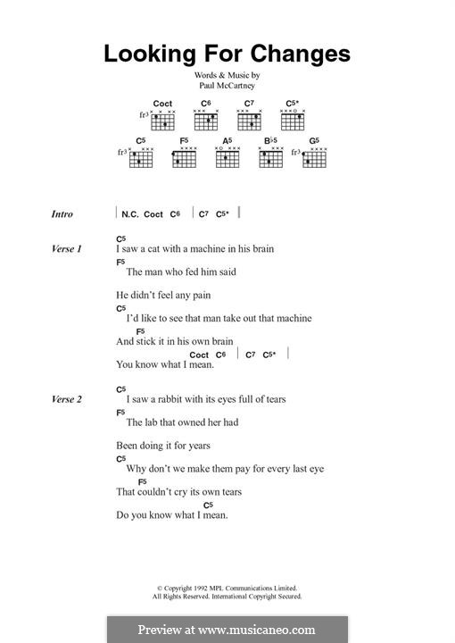 Looking for Changes by P. McCartney - sheet music on MusicaNeo