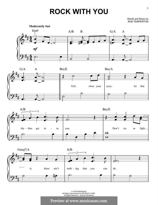 Rock With You by M. Jackson - sheet music on MusicaNeo