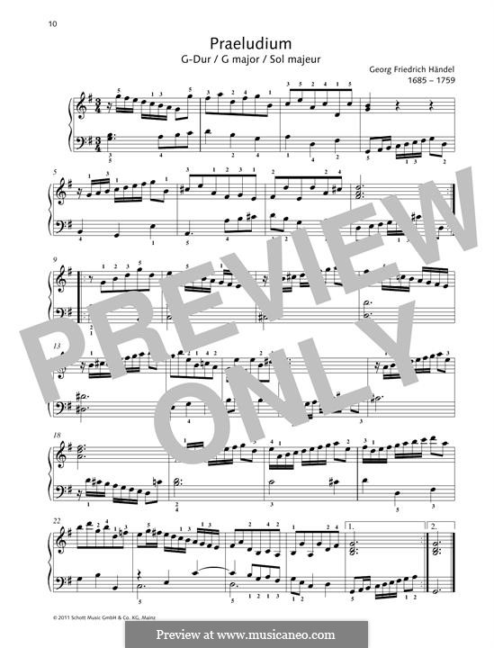 Prelude in G Major by G.F. Händel - sheet music on MusicaNeo