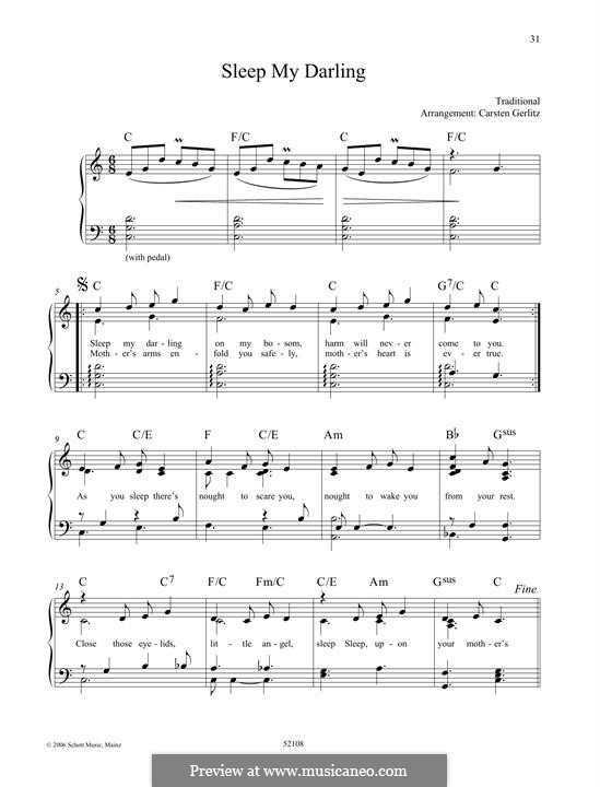 Sleep My Darling by folklore - sheet music on MusicaNeo