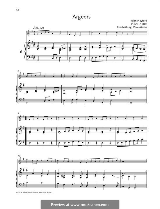 Argeers by J. Playford - sheet music on MusicaNeo