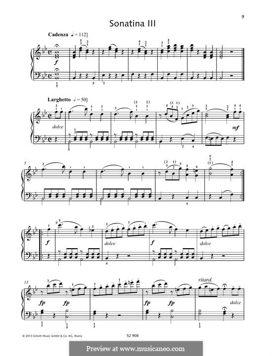 Sonatina III by J.B. Vanhal - sheet music on MusicaNeo