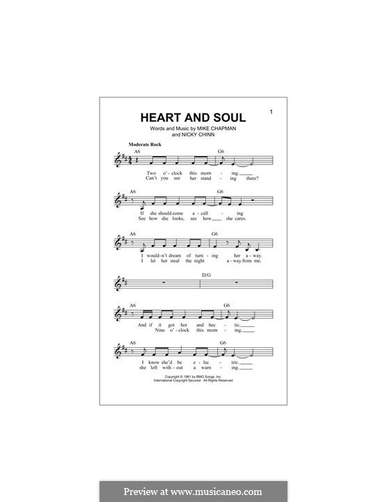 Heart and Soul (Huey Lewis and The News) by M. Chapman, N. Chinn on ...