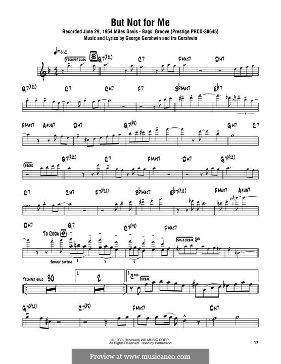 But not for Me by G. Gershwin - sheet music on MusicaNeo