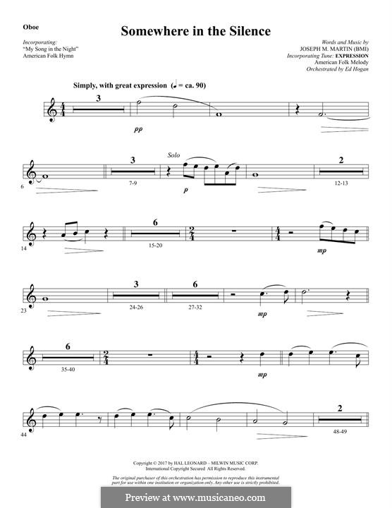 Somewhere in the Silence by J.M. Martin - sheet music on MusicaNeo