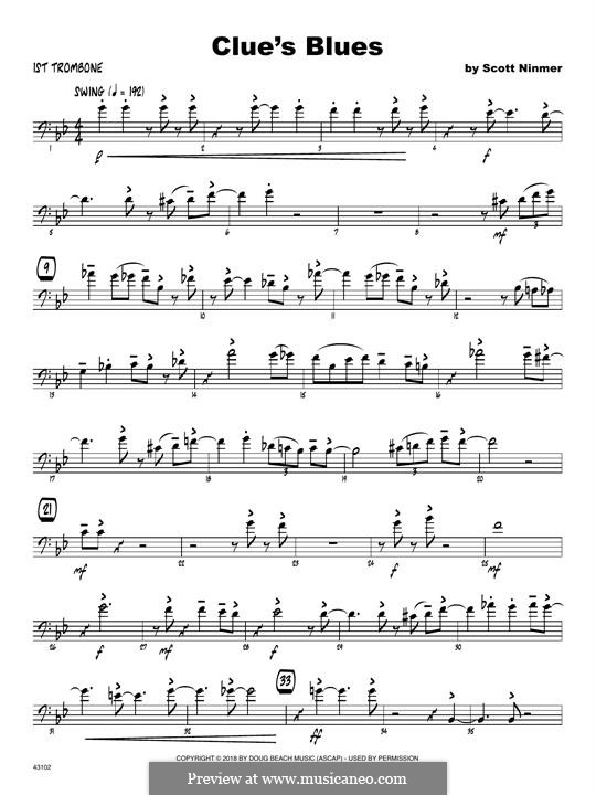 Clue #39 s Blues by S Ninmer sheet music on MusicaNeo
