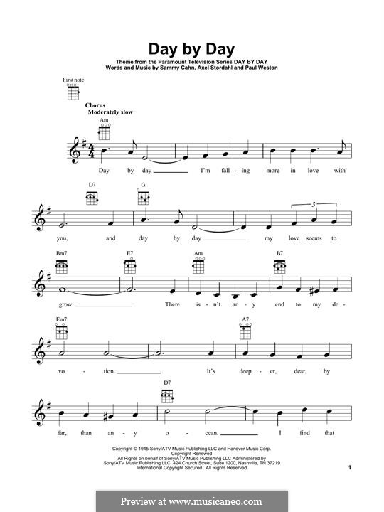 Day by Day by O. Ahnfelt - sheet music on MusicaNeo