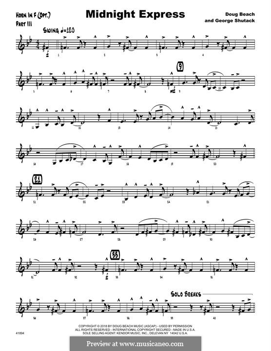 Midnight Express by D. Beach - sheet music on MusicaNeo