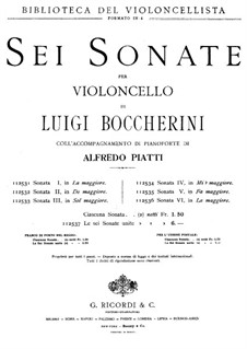 Sonata For Cello And Basso Continuo In A Major, G.4 By L. Boccherini On ...