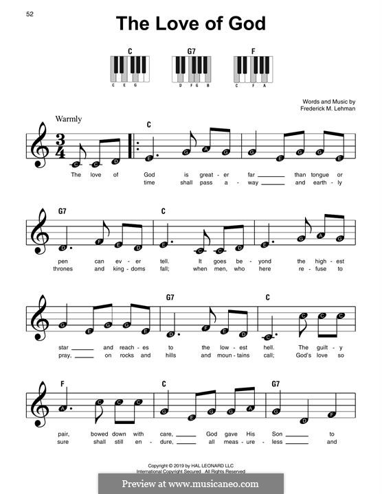 The Love of God by F.M. Lehman - sheet music on MusicaNeo