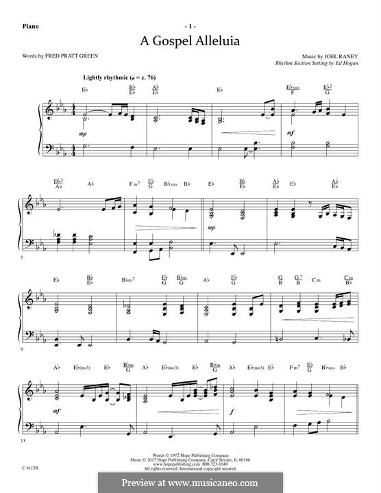 A Gospel Alleluia by J. Raney - sheet music on MusicaNeo