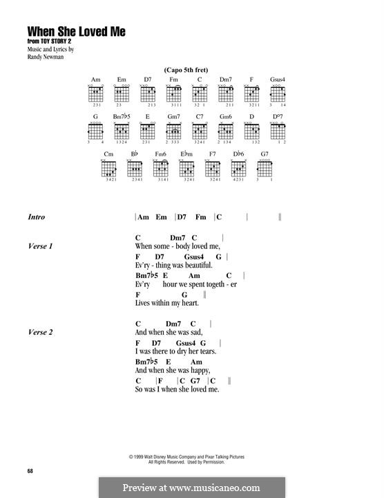 When She Loved Me (from Toy Story 2) by R. Newman on MusicaNeo