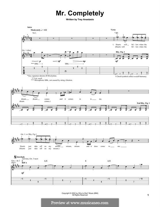 Mr. Completely By T. Anastasio - Sheet Music On Musicaneo