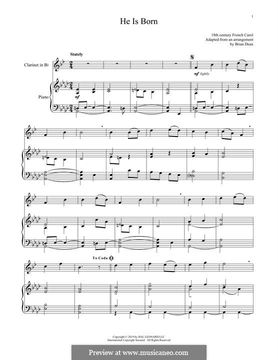 Il est Né le Divin Enfant piano Sheet music for Piano (Solo) Easy