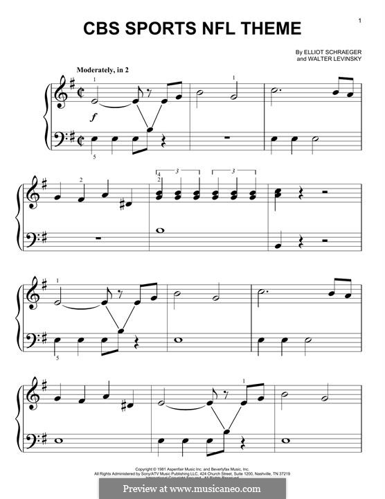 CBS Sports NFL Theme by W. Levinsky - sheet music on MusicaNeo