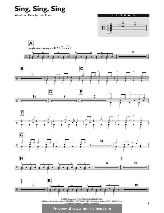 Sing Sing Sing Benny Goodman By L Prima Sheet Music On Musicaneo