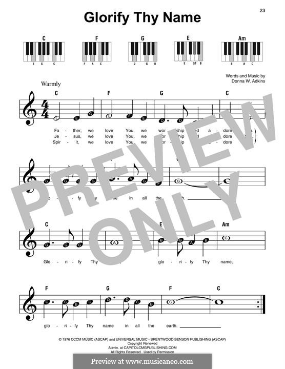 Glorify Thy Name by D. Adkins - sheet music on MusicaNeo