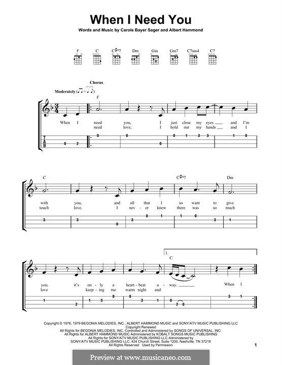 When I Need You (Celine Dion) by A. Hammond - sheet music on MusicaNeo