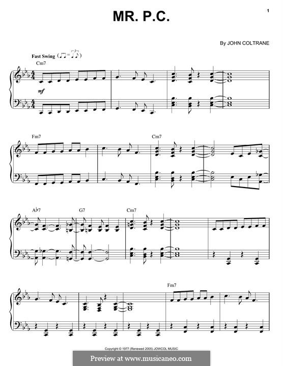 Mr P C By J Coltrane Sheet Music On Musicaneo