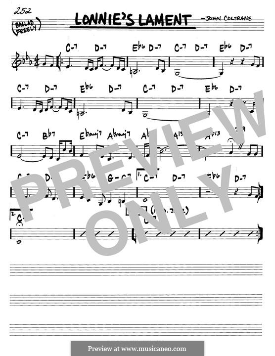 Lonnie's Lament by J. Coltrane - sheet music on MusicaNeo