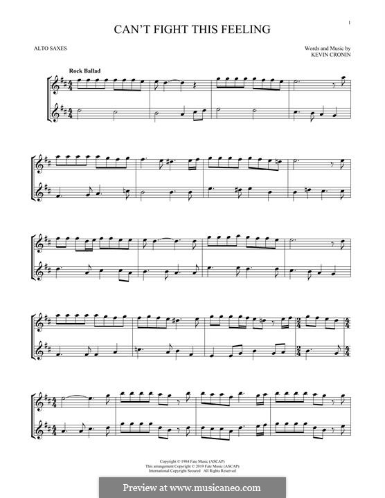 Can't Fight This Feeling by K. Cronin - sheet music on MusicaNeo