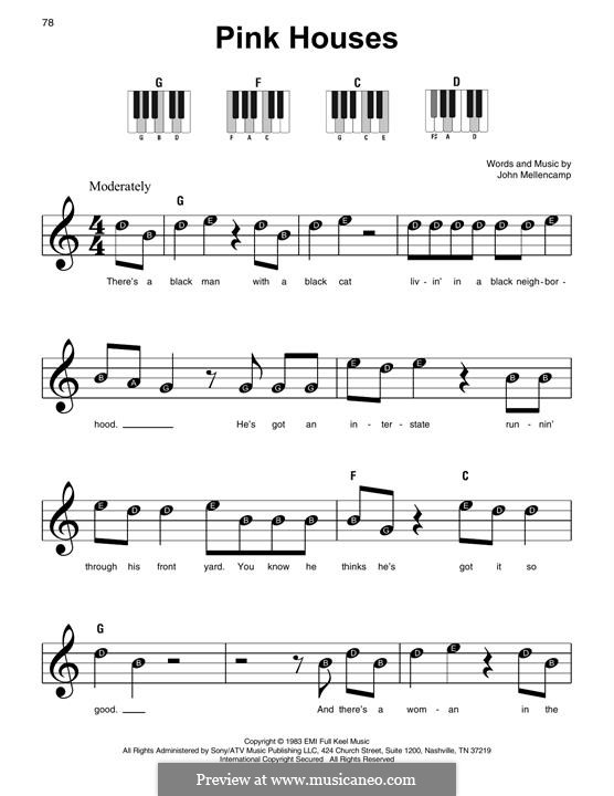 Pink Houses by J. Mellencamp - sheet music on MusicaNeo