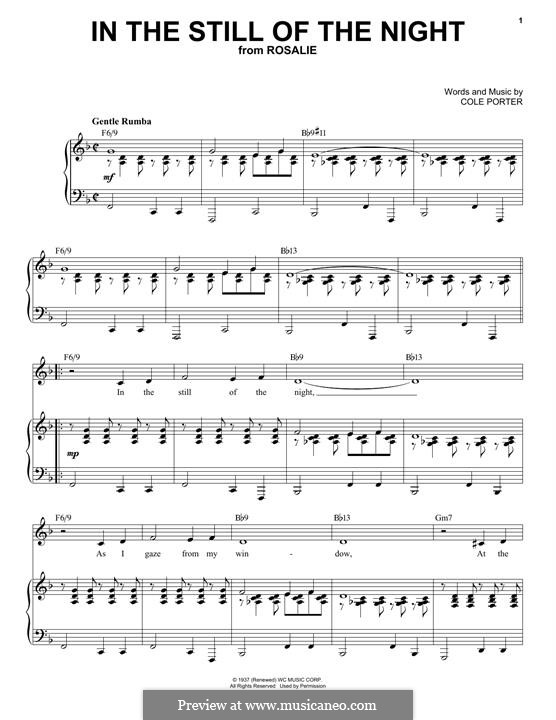 In the Still of the Night by C. Porter - sheet music on MusicaNeo