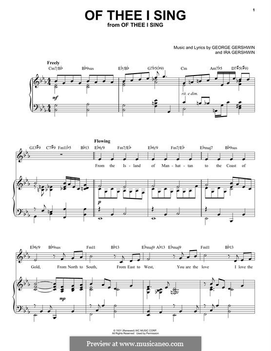 Of Thee I Sing by G. Gershwin - sheet music on MusicaNeo