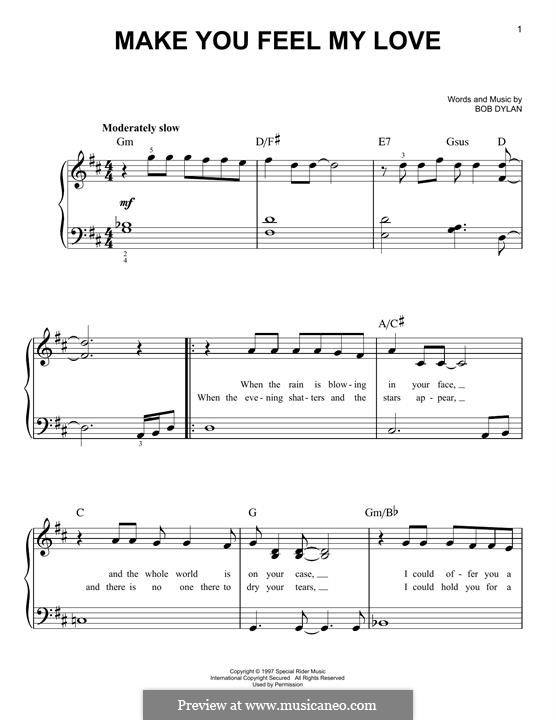 Make You Feel My Love By B Dylan Sheet Music On Musicaneo