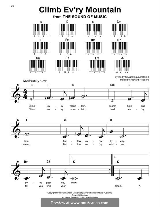 Climb Ev Ry Mountain By R Rodgers Sheet Music On Musicaneo