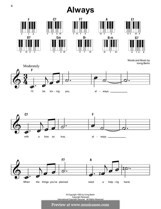 Always by I. Berlin - sheet music on MusicaNeo