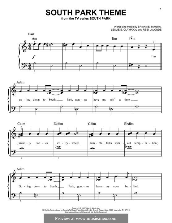 South Park Theme (Primus) by B. Mantia - sheet music on MusicaNeo