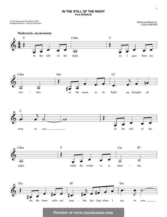 In the Still of the Night by C. Porter - sheet music on MusicaNeo