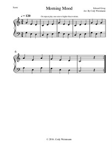 Download Morning Mood Piano Sheet Music Easy Png Easy Sheet Music For Someone