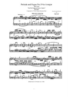 Prelude and Fugue No.19 in A Major, BWV 864 (The Well-Tempered Clavier ...