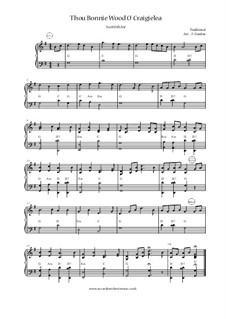 Thou Bonnie Wood O' Craigielea by folklore - sheet music on MusicaNeo